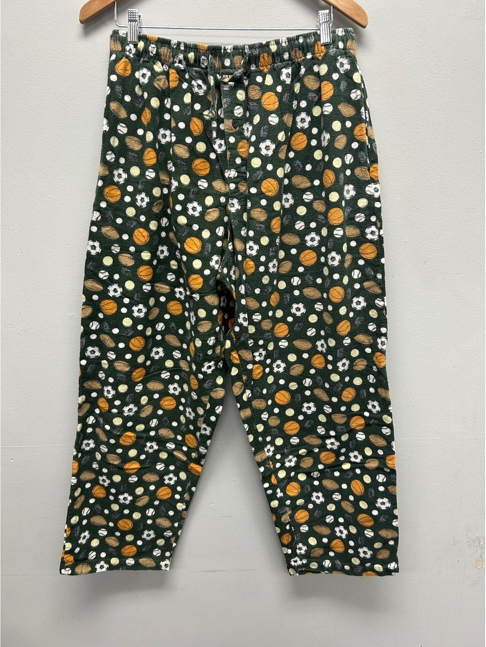 Vintage Joe Boxer Men's Green Sports Patterned Lounge Pants